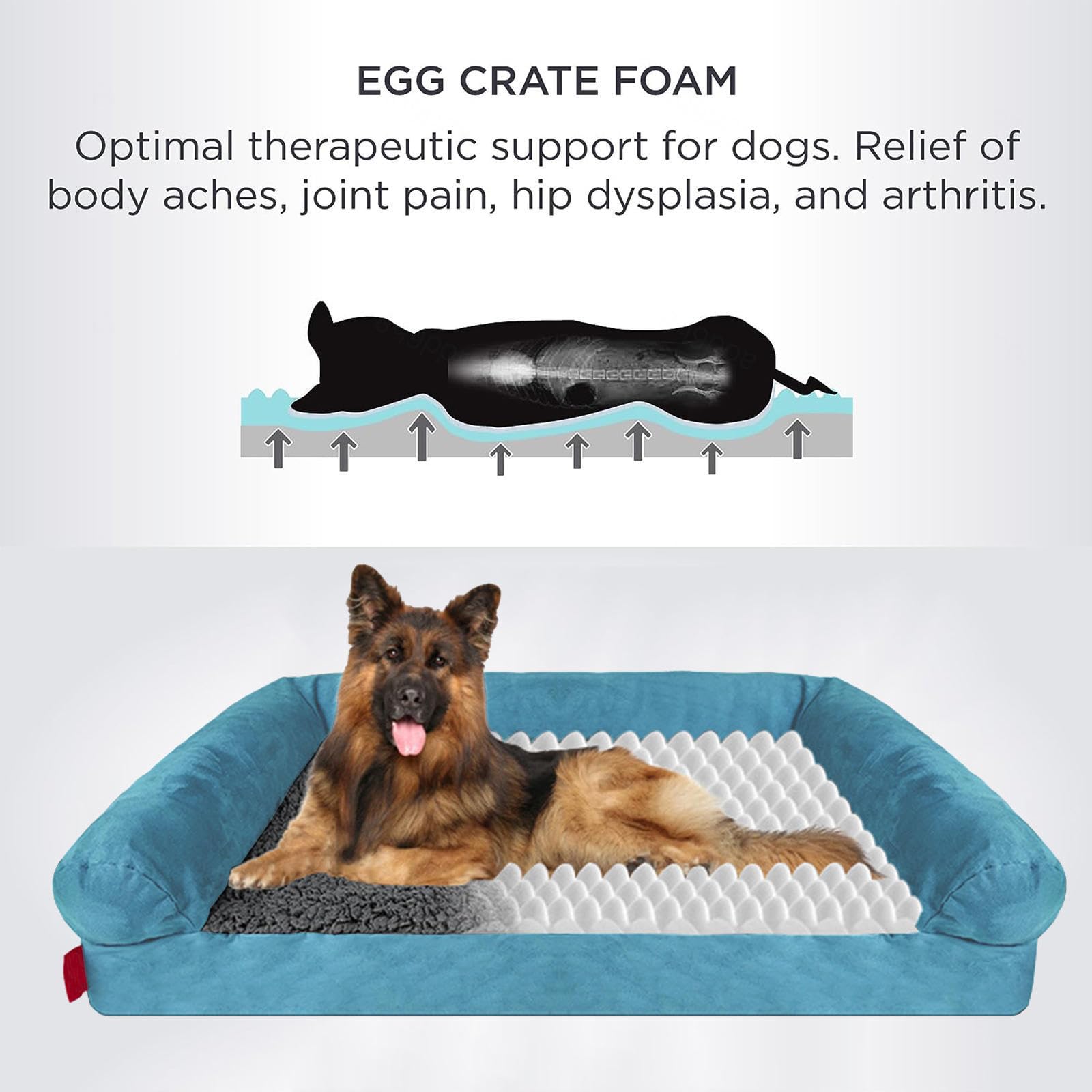 Cuccia Memory Foam Cane, con Schiuma A Forma di Uovo Cuccia Ortopedica Cane, Rivestimento Rimovibile e Lavabile Cuscino per Cane Sfoderabile,XL
