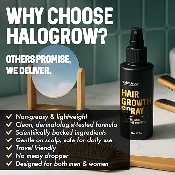 Hair Growth Serum Spray for Women & Men Hair Loss Biotin & Caffeine, Anti-Thinning Hair Regrowth Oil, Advanced Thickening Formula (3 pack)