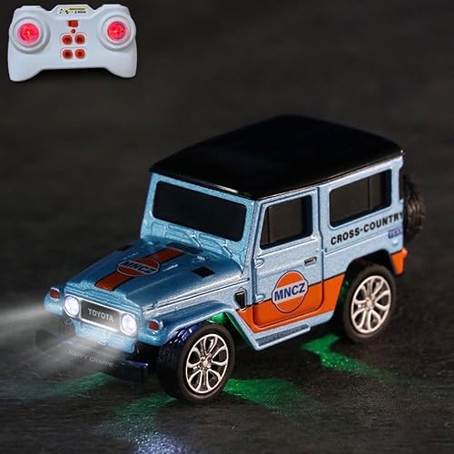 HAPPY CHAPPIE – Mini Die-Cast RC Car 1:64 Scale | High-Speed Desktop Remote Control Car with LED Headlights | 2.4GHz Mini Controller, 15m Range, Type-C Charging | Toy Car Model for Kids & Adults