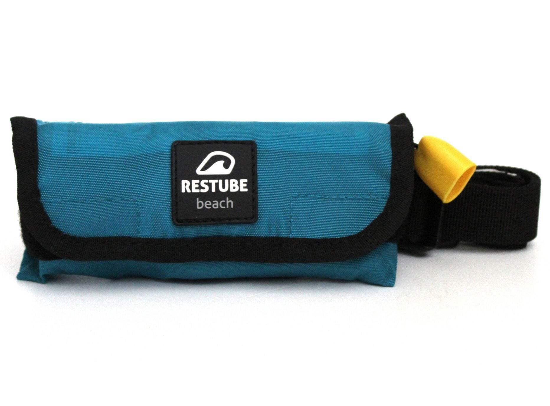 RESTUBE Beach – Boa gonfiabile con fischietto di emergenza – per nuotare in sicurezza con la famiglia e i bambini – Ultraleggero e compatto – Ideale per spiaggia, vacanze, acqua libera – Boa di