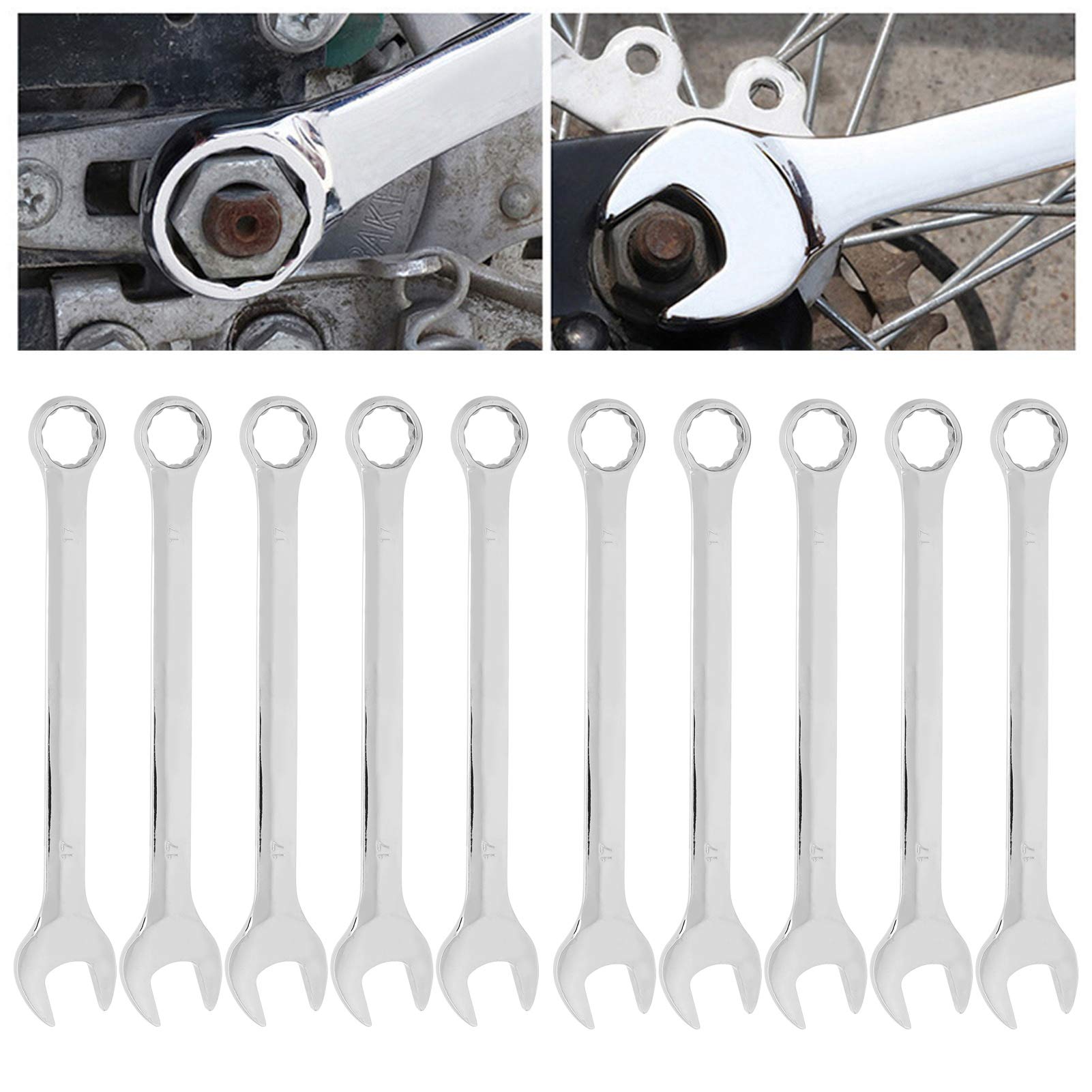10 Sztuk 17mm Zestaw Kluczy Płasko-oczkowych dla Mechaników Metryczny Klucz z Grzechotką CVS Rura Klucz z Grzechotką