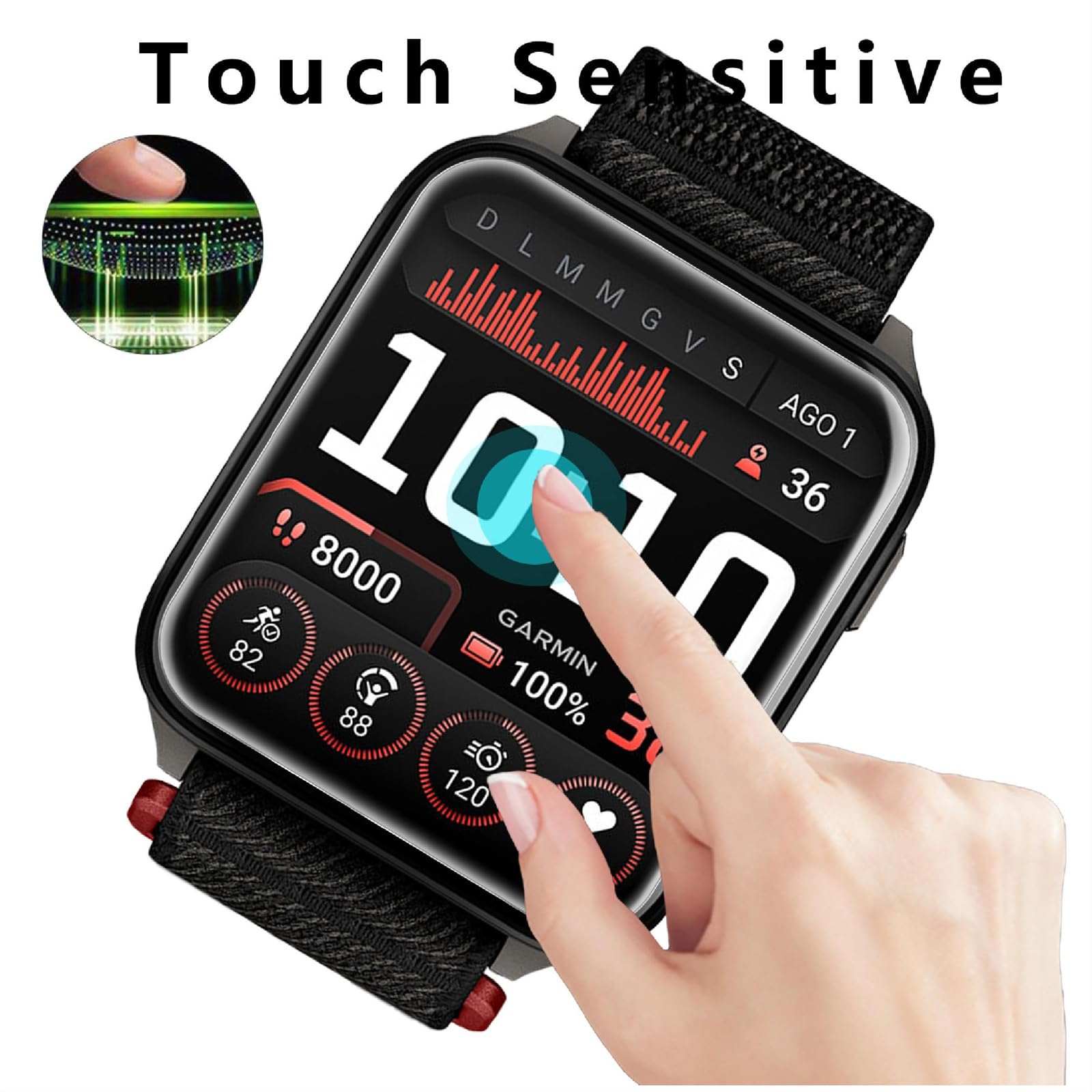 GIOPUEY 6 Pellicole TPU Per Garmin Venu X1 - Ultrasottile, Antigraffio, Trasparente, Con Kit Pulizia - 5