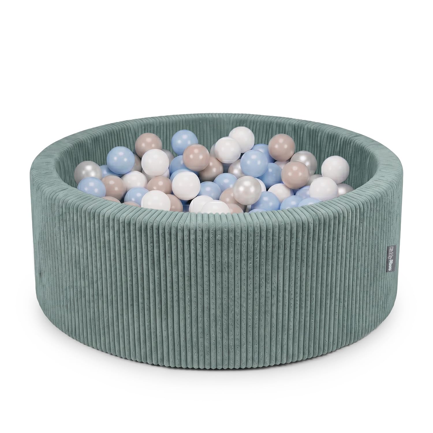 KiddyMoon Ball Pit For Baby And Toddler, Soft Play Ball Pit, 90 X 30 Cm With 200 Balls, Soft Foam Ball Pool, Ribbed Washable Cover
