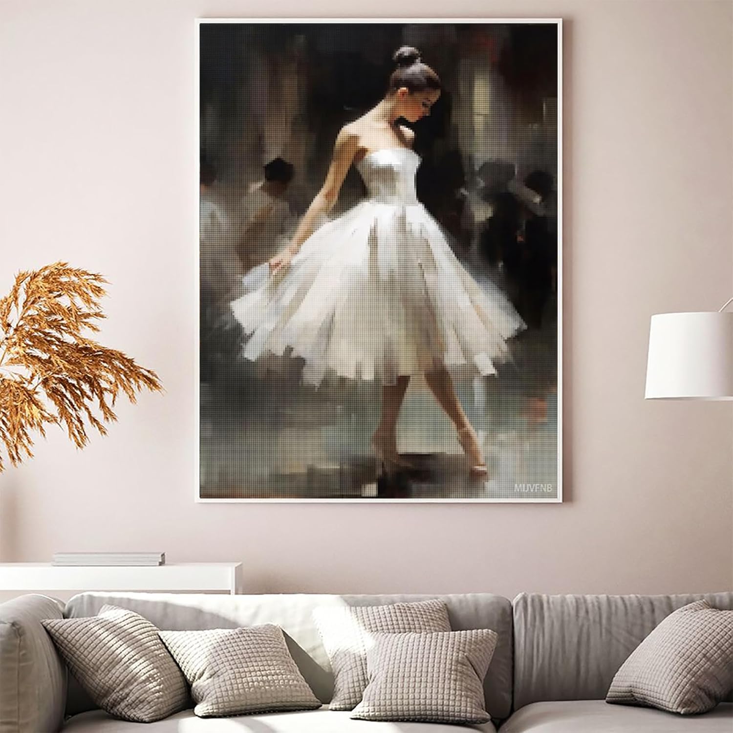 MIJVFNB Beautiful Cross Stitch Kit, Cross Stitch Design, Ballerina, 11CT, 12x16 inch