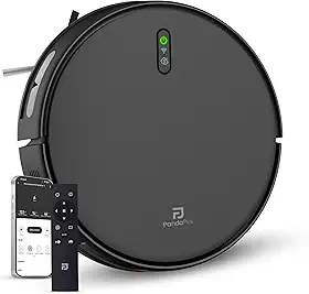 Robô Aspirador De Pó Inteligente Função 3 em 1 Aspira Varre e Passa Pano Wifi Alexa Google App Tuya PandaPlus Giroscópico Mostrar Rota Voltar Base Automático Bivolt (Preto)
