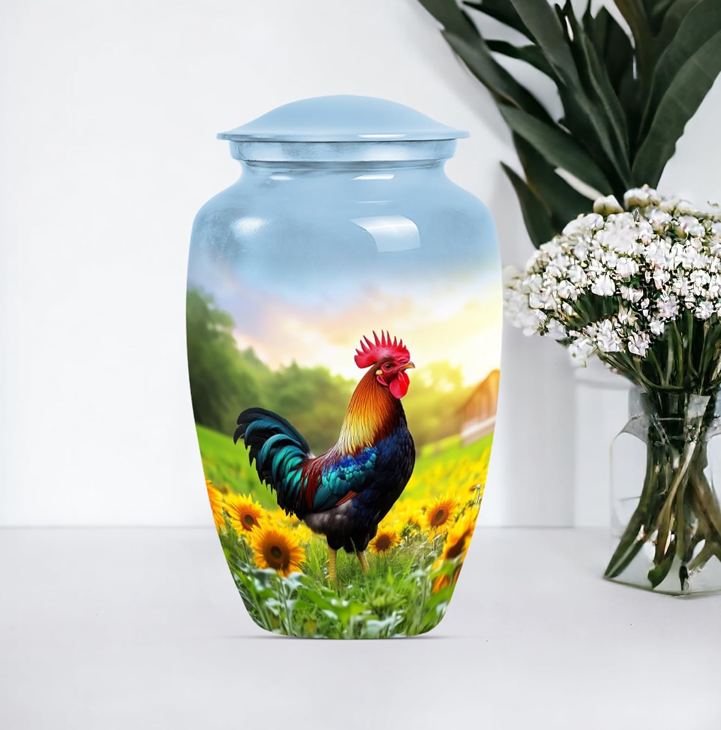 Rooster Urn for Ashes Adult Male - Urns for Women Human Ashes (10inch 1Pc)