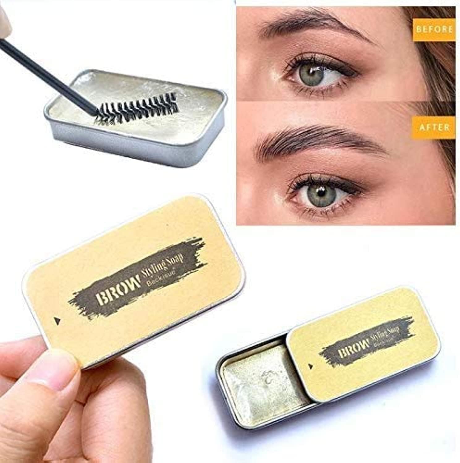 3D Feathery Brows Makeup Balm Styling Brows Soap Transparent Eyebrow Fixed Lasting Eyebrow Setting Gel Waterproof Cream