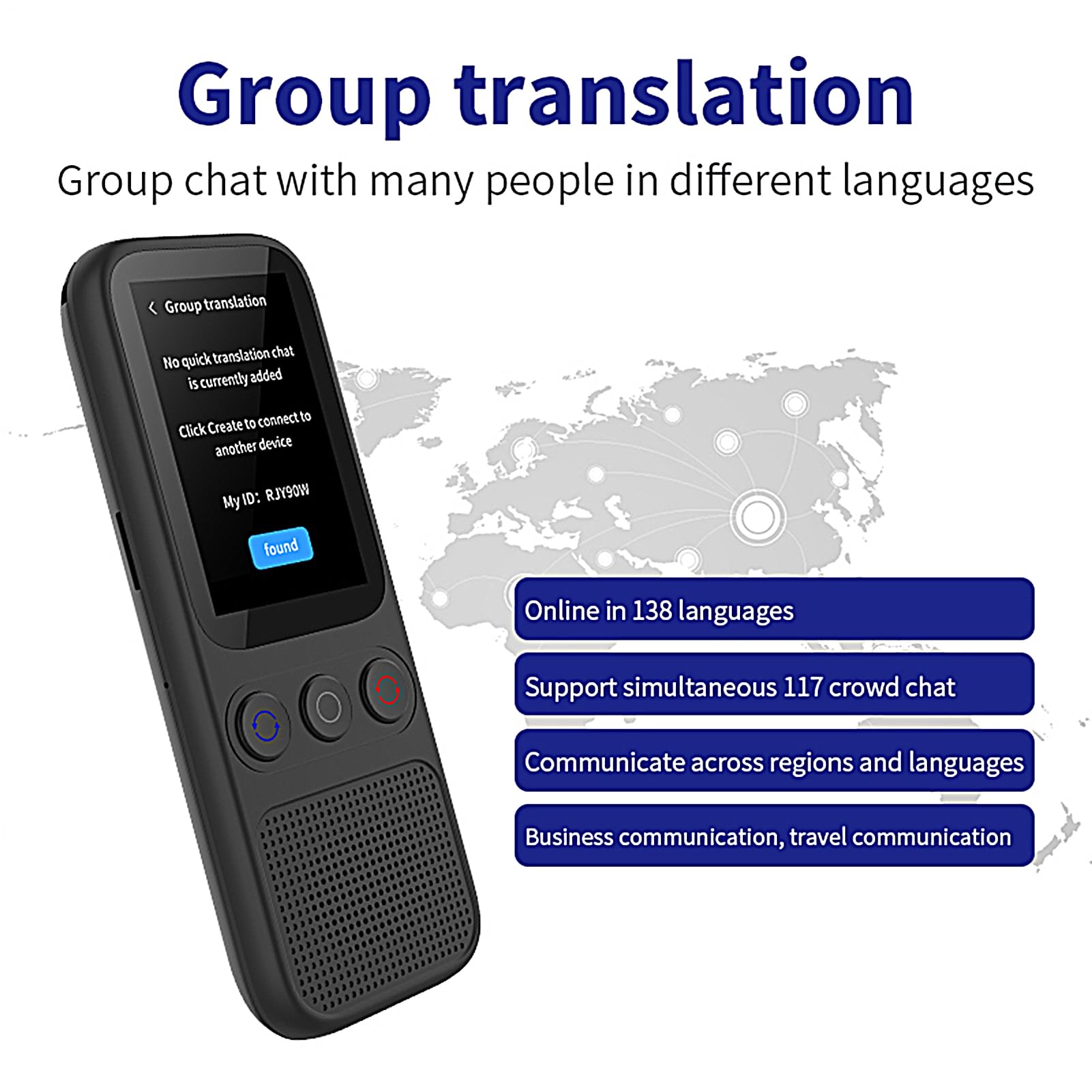 Dispositivo traductor de idiomas recargable en tiempo real 138 idiomas, 138 | Dispositivo de traducción recargable en tiempo real de cien treinta y ocho idiomas para aprender en viaje