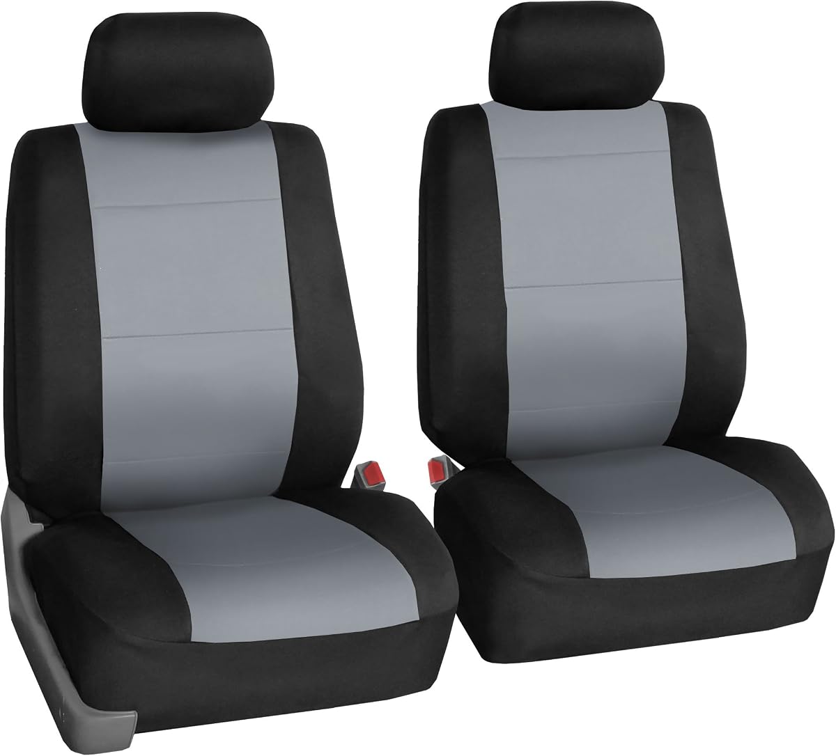 FH Group Waterproof Neoprene Car Seat Covers Front Set – Universal Fit Front Seat Covers with Storage Pockets, Airbag Compatible Automotive Seat Covers for Cars, SUVs & Vans, Gray