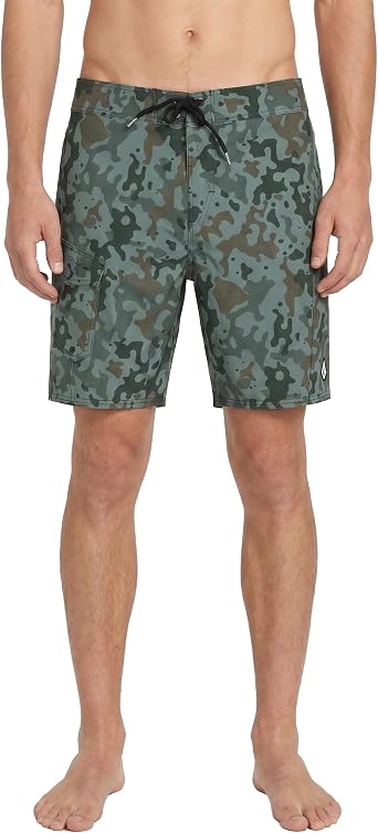 Volcom Men's 19 Boardshort Swim Trunks - Elastic Waist, Modern Fit, 4-Way Stretch