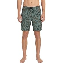 Volcom Men's 19" Boardshort Swim Trunks - Elastic Waist, Modern Fit, 4-Way Stretch