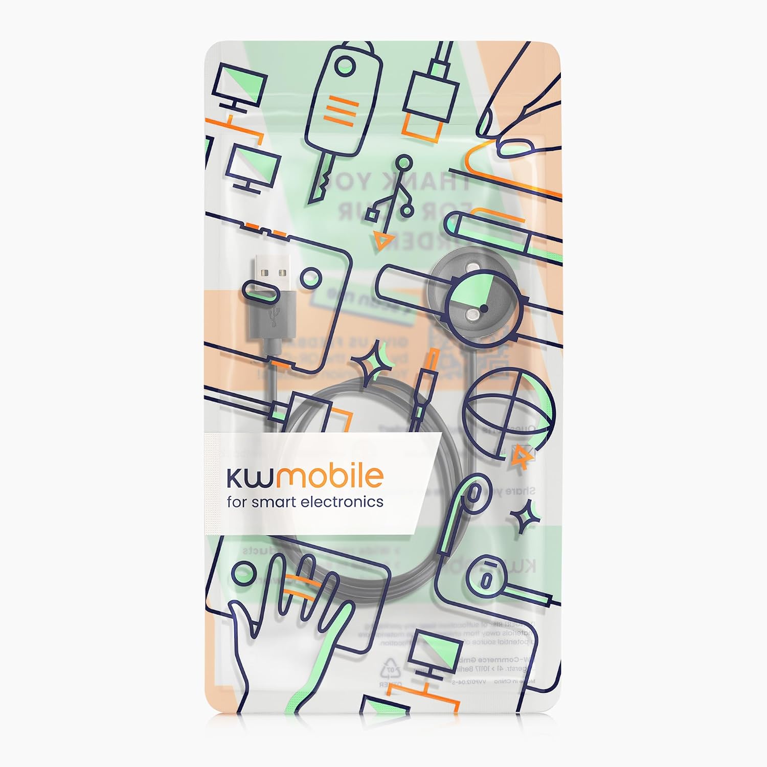kwmobile Kabel USB do ładowania kompatybilny z Suunto Vertical Race S Ocean kabel do ładowania - kabel zamienny do smartwatcha - kabel do ładowania fitnesstrackera w kolorze czarnym