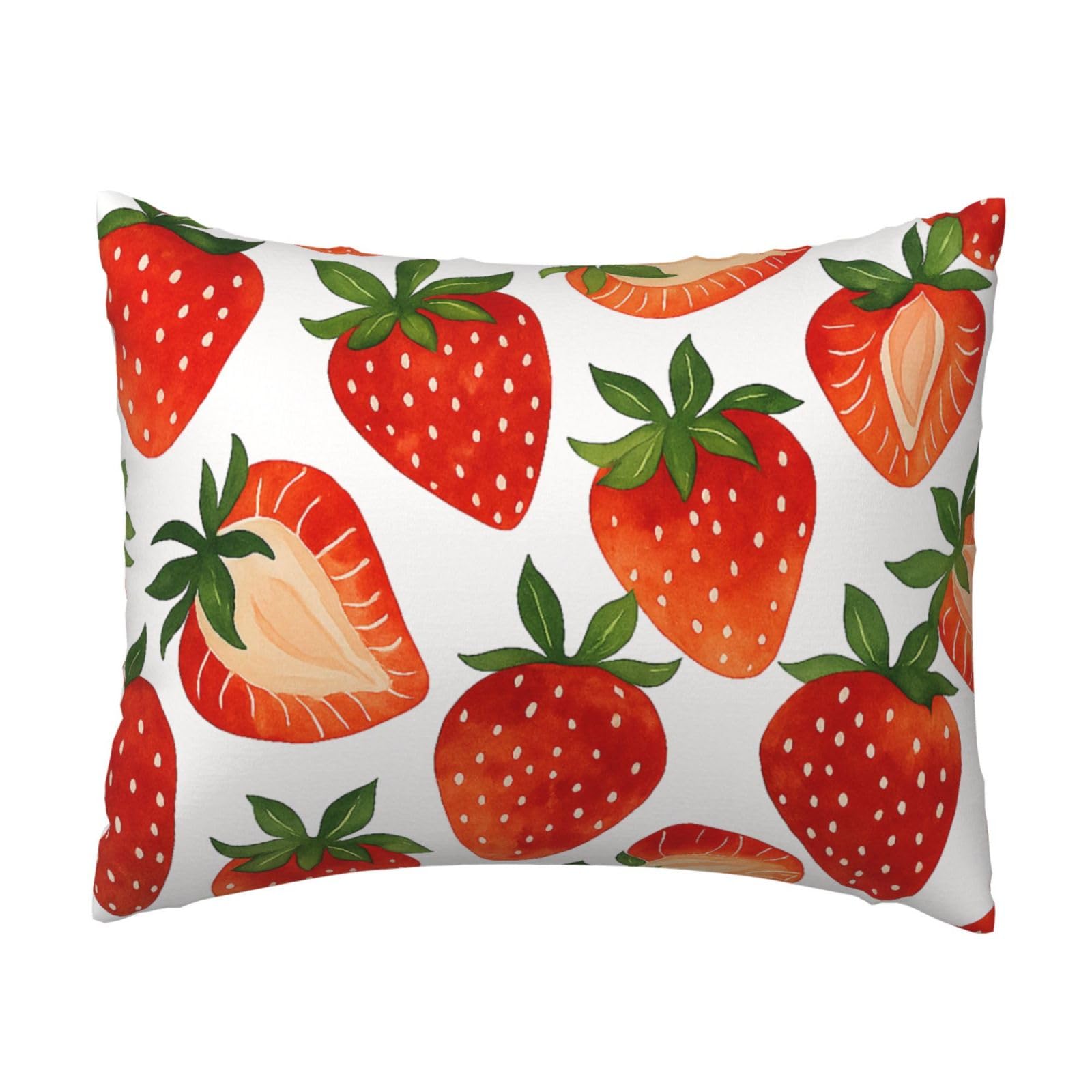 Fresh Strawberry Pillowcase Soft Plush with Zipper Decorative Pillowcovers 16x20 in