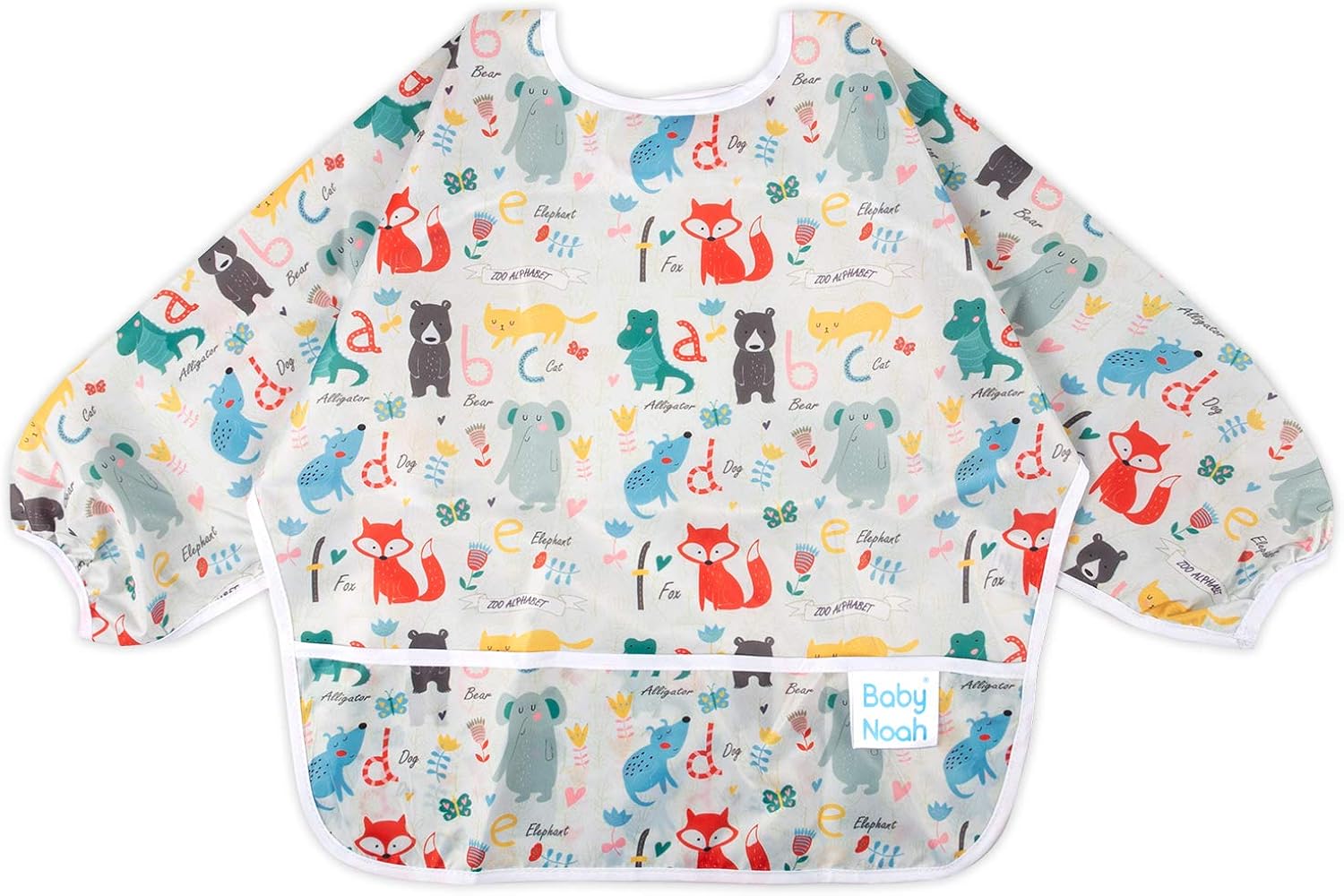 Long Sleeved Baby Toddler Waterproof Bibs with Crumb Catcher Pocket