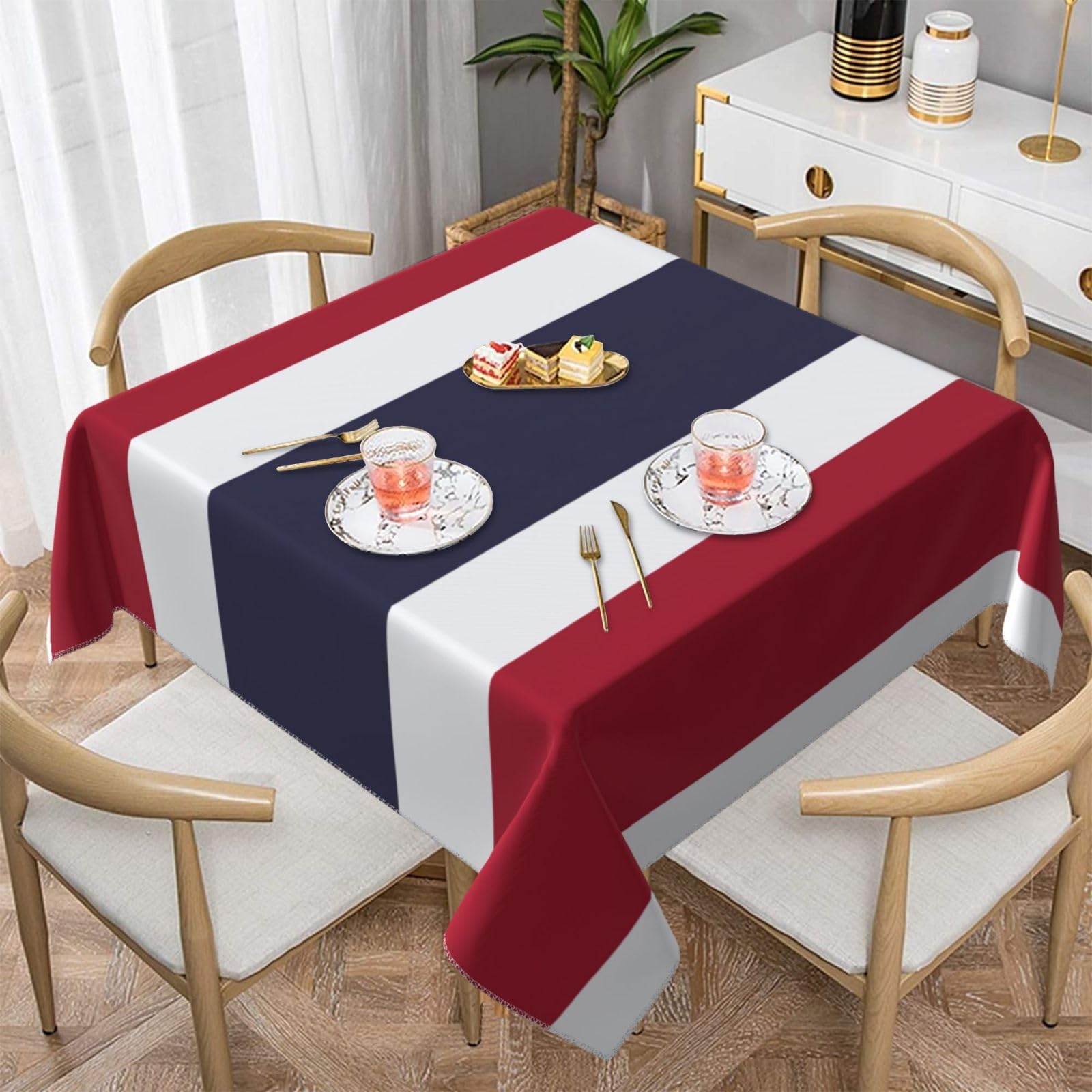 Nappe Thaïlande carrée pour décoration de salle à manger et fête de Noël