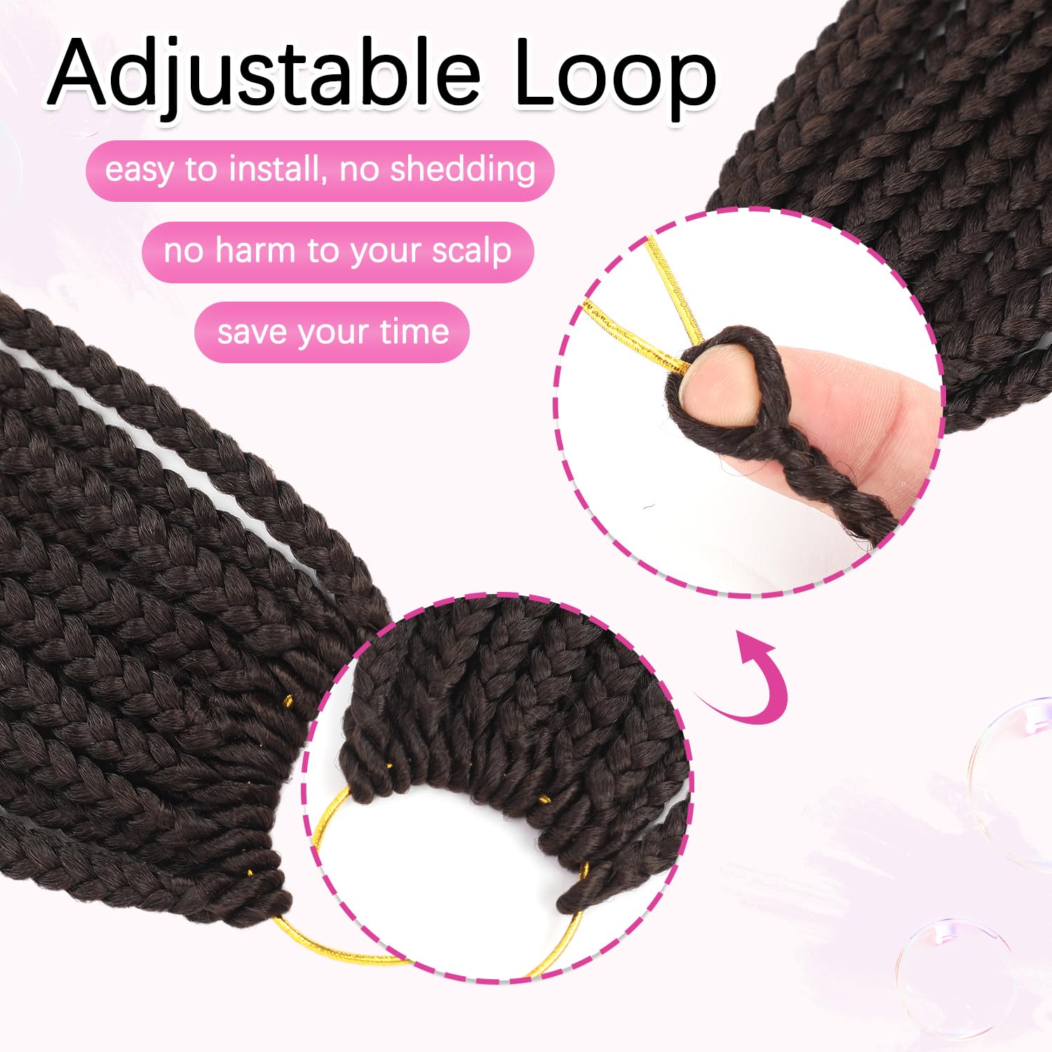 Boho Box Braids With Human Hair Curls Pre Looped Goddess Box Braids Bohemian Braid Crochet Hair for Black Women (10Inch，4#)