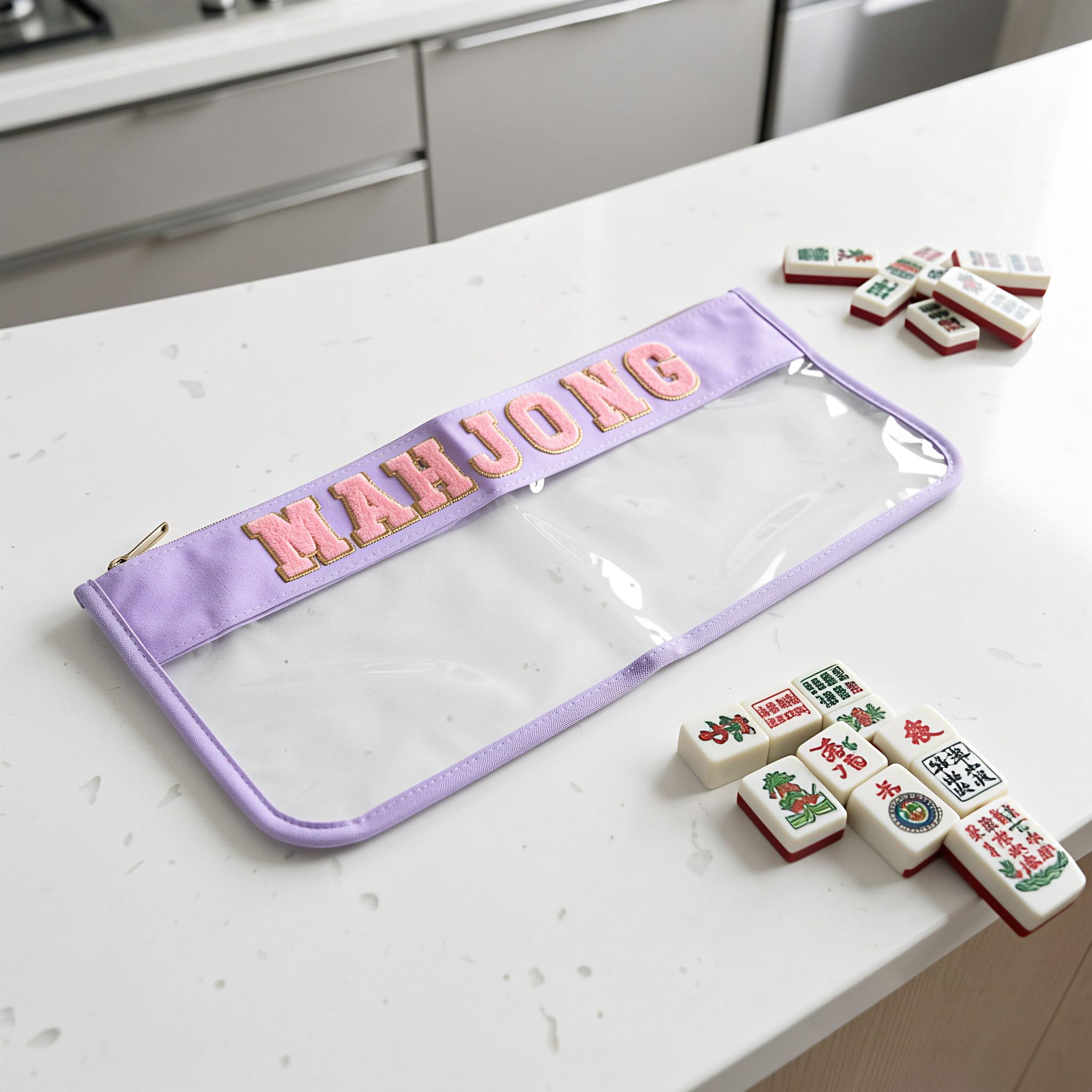 Zerodeko Bolsa de Almacenamiento de PVC para Mahjong, Organizador de fichas