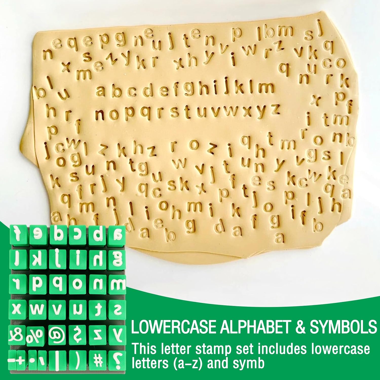 Alphabet Stamps Set for Clay, Letter Stamps for Clay - Uppercase, Lowercase, Numbers & Symbols, Custom Ceramic Pottery Stamps, DIY Handmade Mold Accessories for Ceramic Decorating