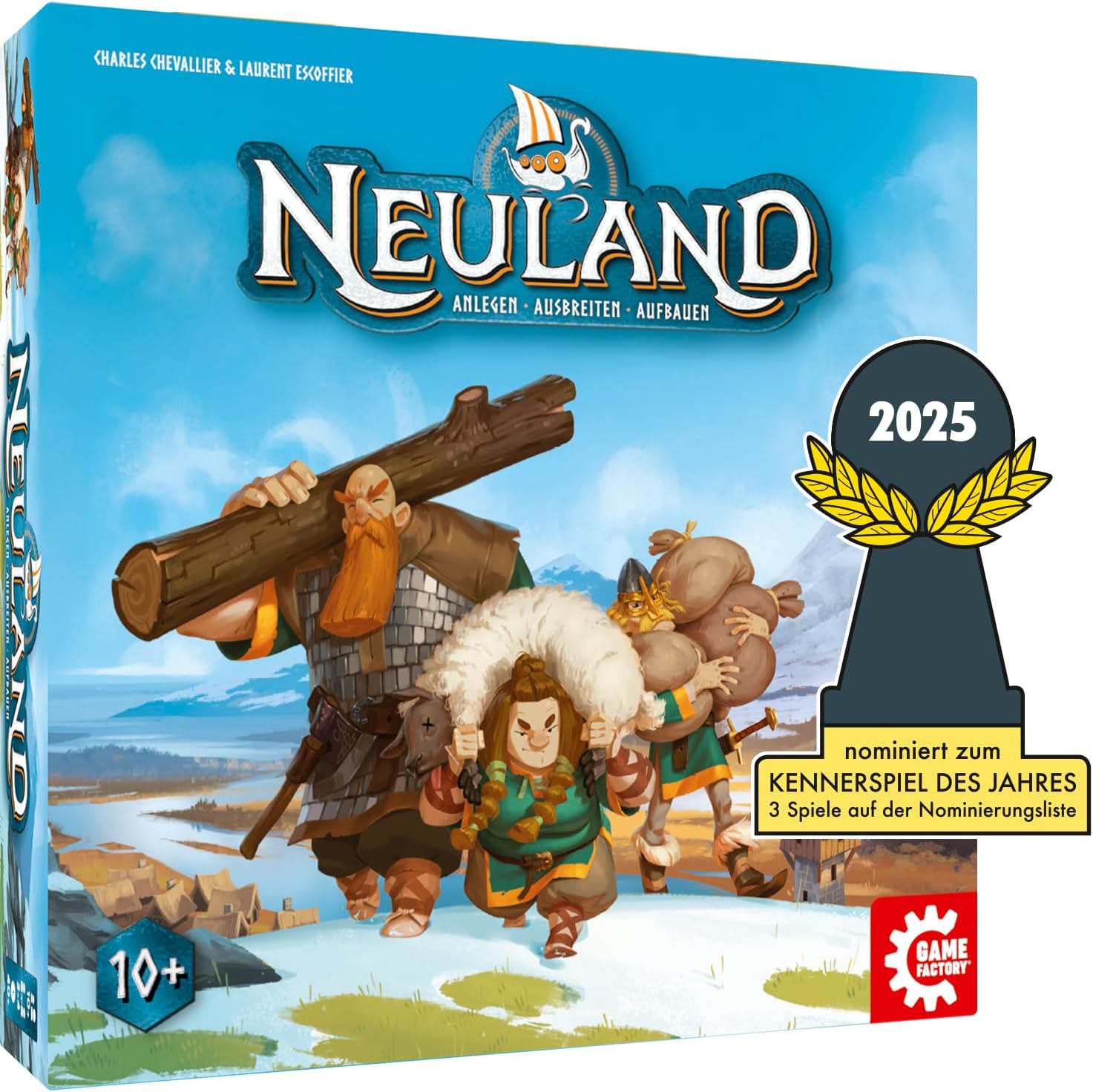 Game Factory 646080 Neuland, Strategic Family Game from 10 Years, Tactical Board Game for 2-4 Players, Board Game
