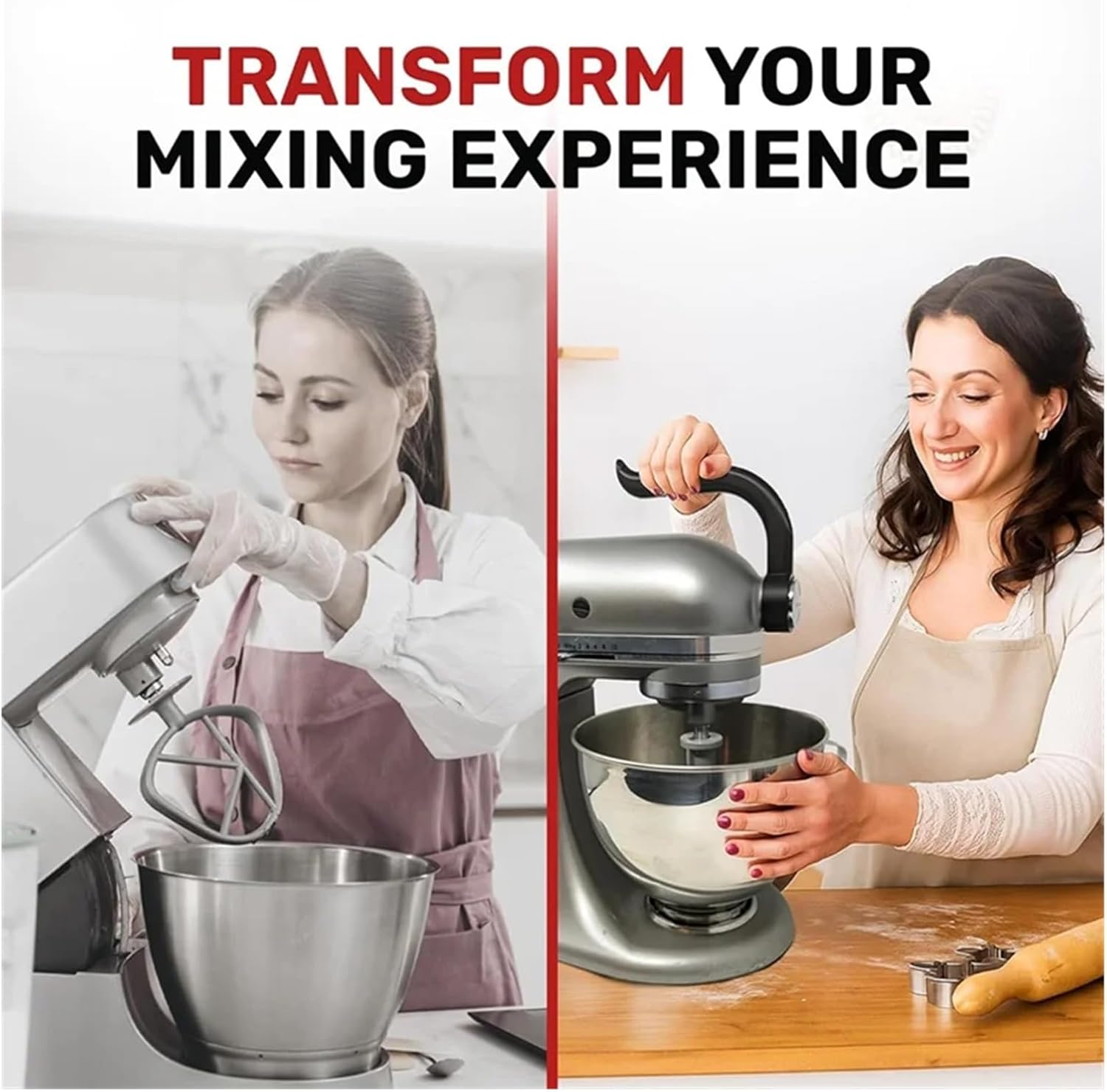 Compatible for KitchenAid, Ergonomic Easy-Grip Handle for Tilt-Head Stand Mixers