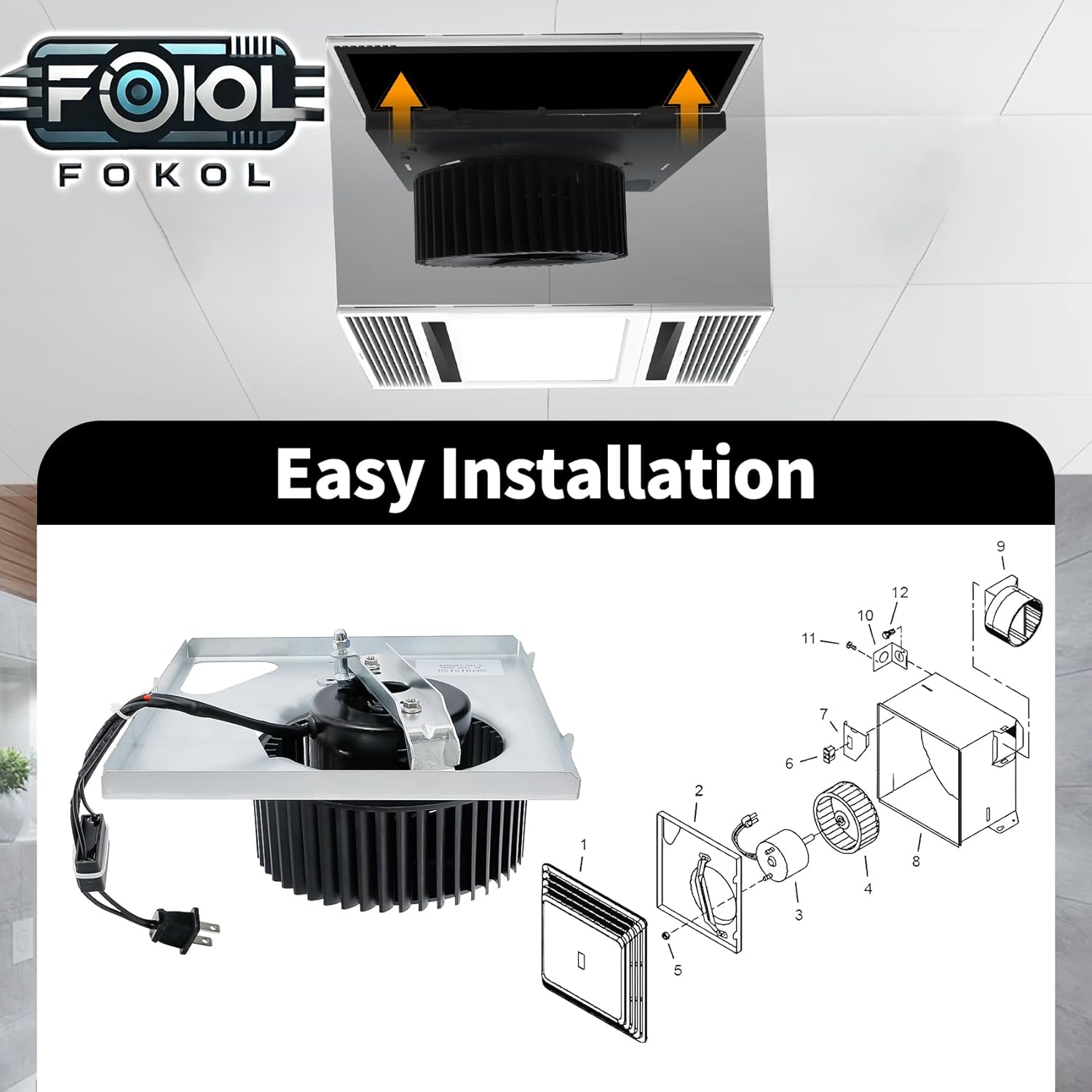 2026 Upgraded 97015159 S97015159 Motor Assembly Replacement for Models 684-D/2684F-A, 676, 684NT-A, 683-C, DX90, 80RDF, 80RDB, NT080C, HD50 Bathroom Exhaust Fan Motor