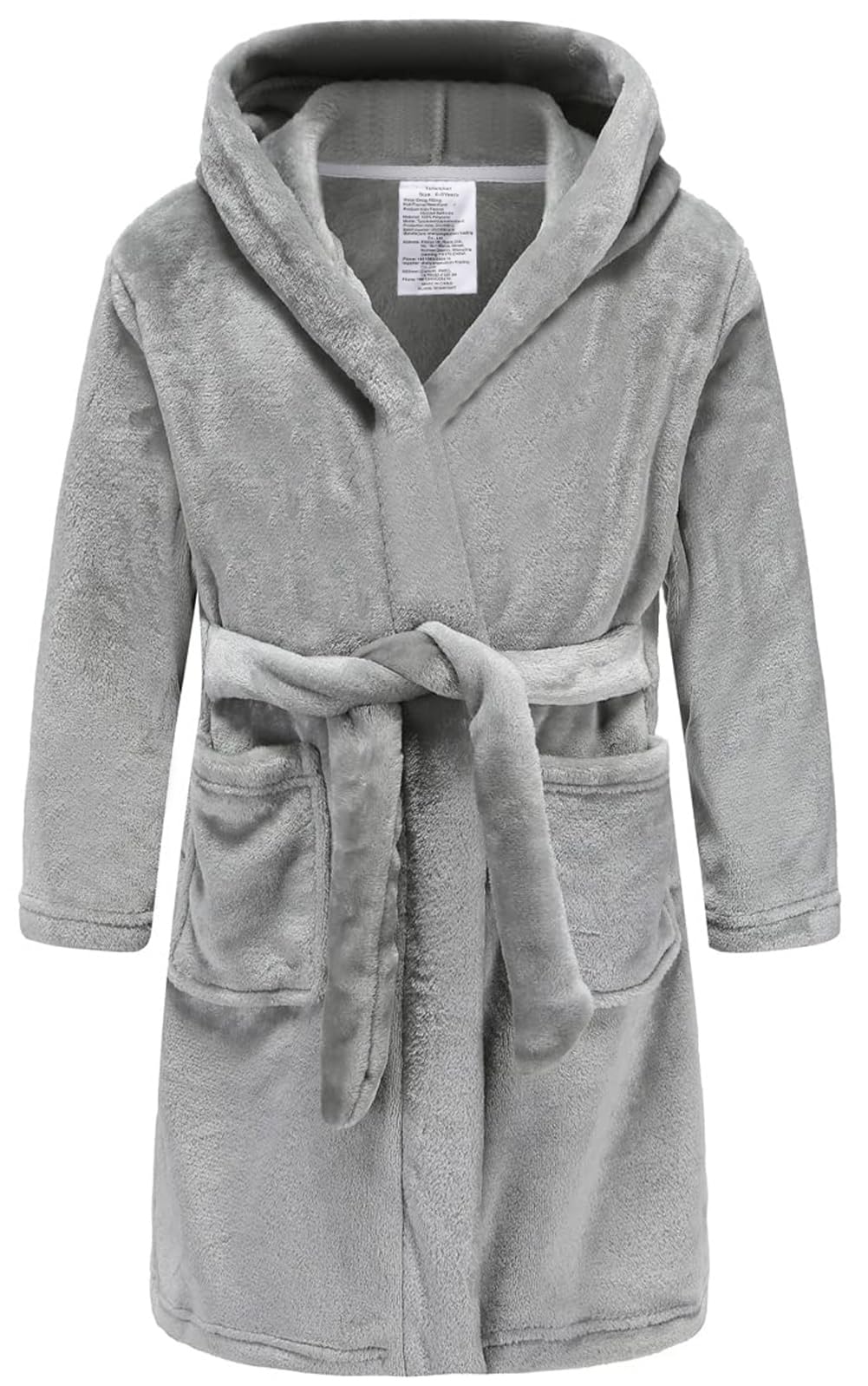 Tunoluker Boys Girls Robe Kids Flannel Hooded Bathrobe Sleepwear Pajamas Toddler Soft Plush Robes for Girls 2-16 Years