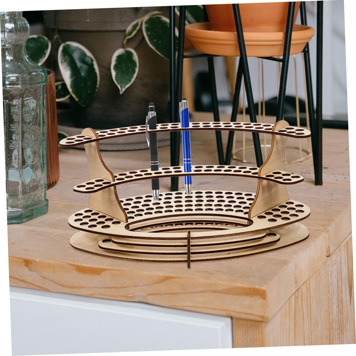 HOMSFOU 4 Set Portapenne Per Scrivania Organizer Per Penne E Design Per Ufficio E Casa Stoccaggio Per Cancelleria 2 Pezzi*4