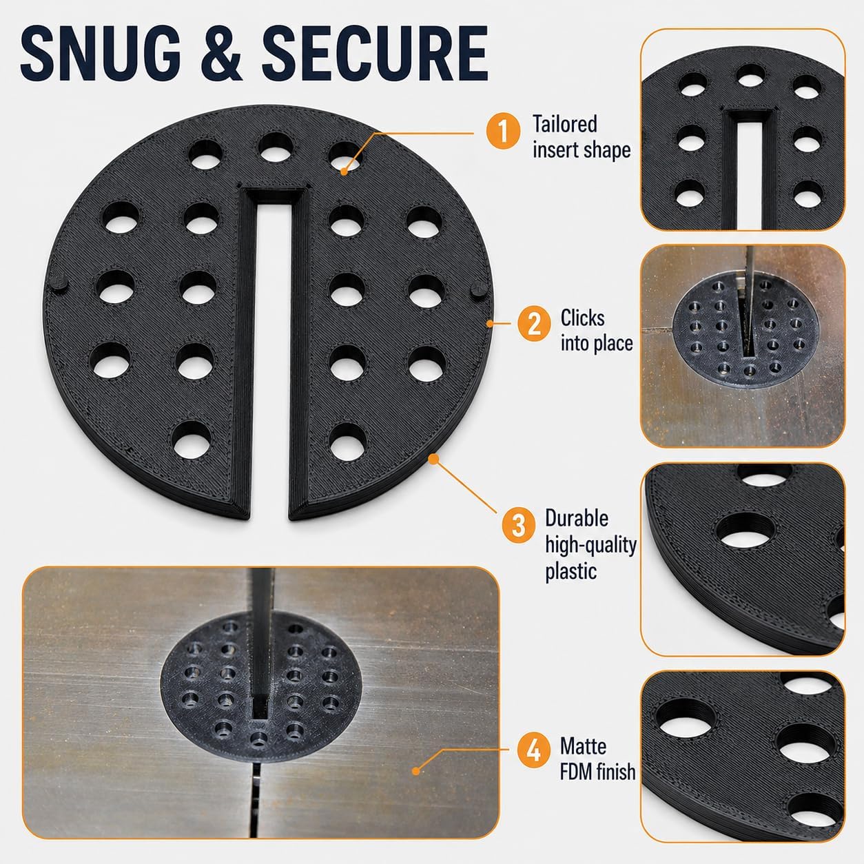 SplashNColor Scroll and Bandsaw Table Insert – Durable Band Saw Accessories, Band Saw Parts Replacements for POWERMATIC PWBS-14, Scroll Saw Accessories for Table Saw Parts, Table Saw Insert