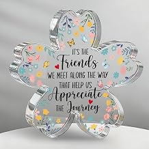 Friend Birthday Gifts for Bestie Bff, Friendship Quotes Decor Sign, Friend Appreciation Flower Acrylic Plaque Sign, Dorm Room Decor for Women, Friendship Xmas Gifts for Office Home Bathroom