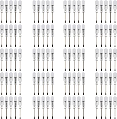 100pcs 45mm x 2mm Tiny Size Flat Slotted Word Head Mini Screwdriver | Small Screwdrivers (45 # hardened steel + Plastic), Tiny Tool for Eyeglass HDD Laptop Mobilephone Camera Watches Repair DIY