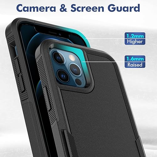 Miniatura 4 de Funda para iPhone 12  iPhone 12 PRO funda protectora de doble capa resistente para teléfono celular, a prueba de golpes, resistente, con protector