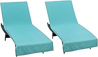 Vista 16 de COTTON CRAFT Funda para silla de piscina – Paquete de 2 – 100% algodón – Toalla de rizo suave hilado en anillo para spa – Funda para silla de playa