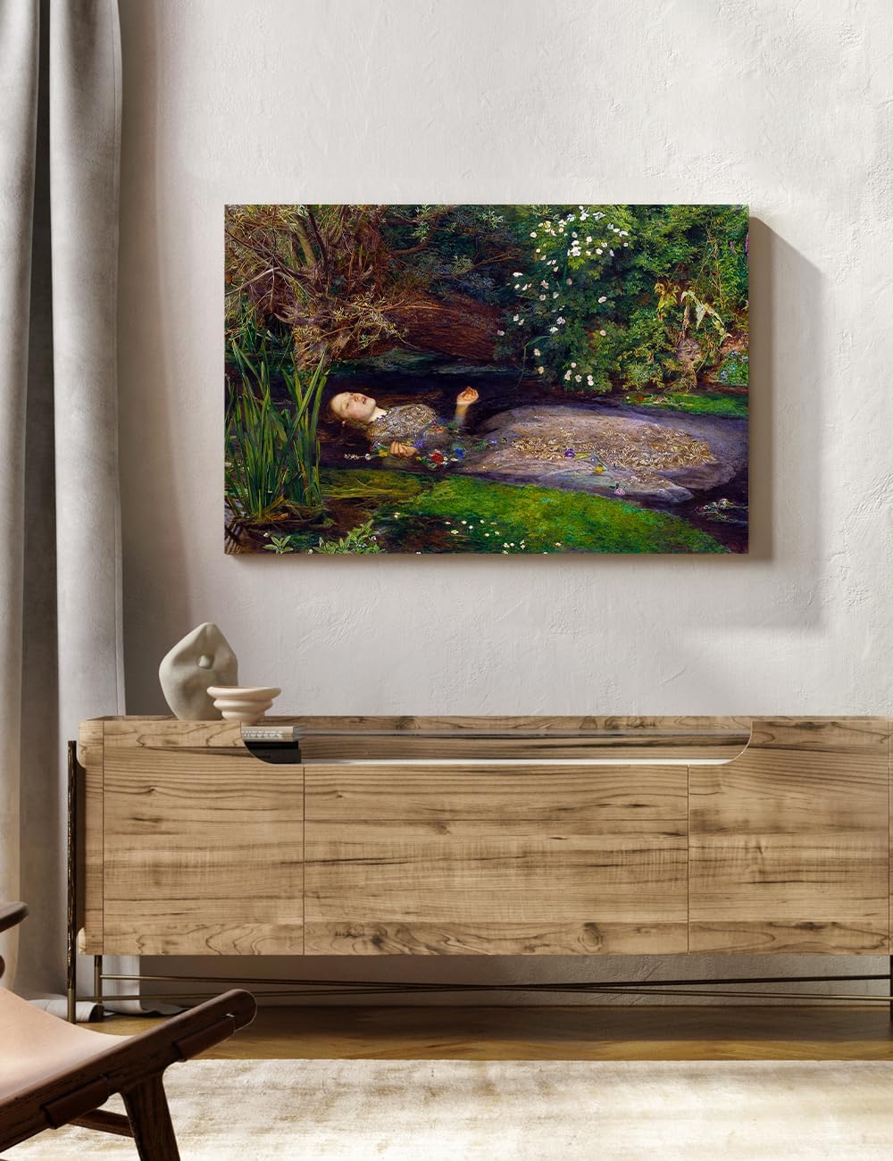 DECORARTS - Ophelia by John Everett Millai. Oil Painting Reproduction, Giclee Print on Canvas. Ready to Hang Wall Art for Home, Bedroom, Office Decor. 30x20