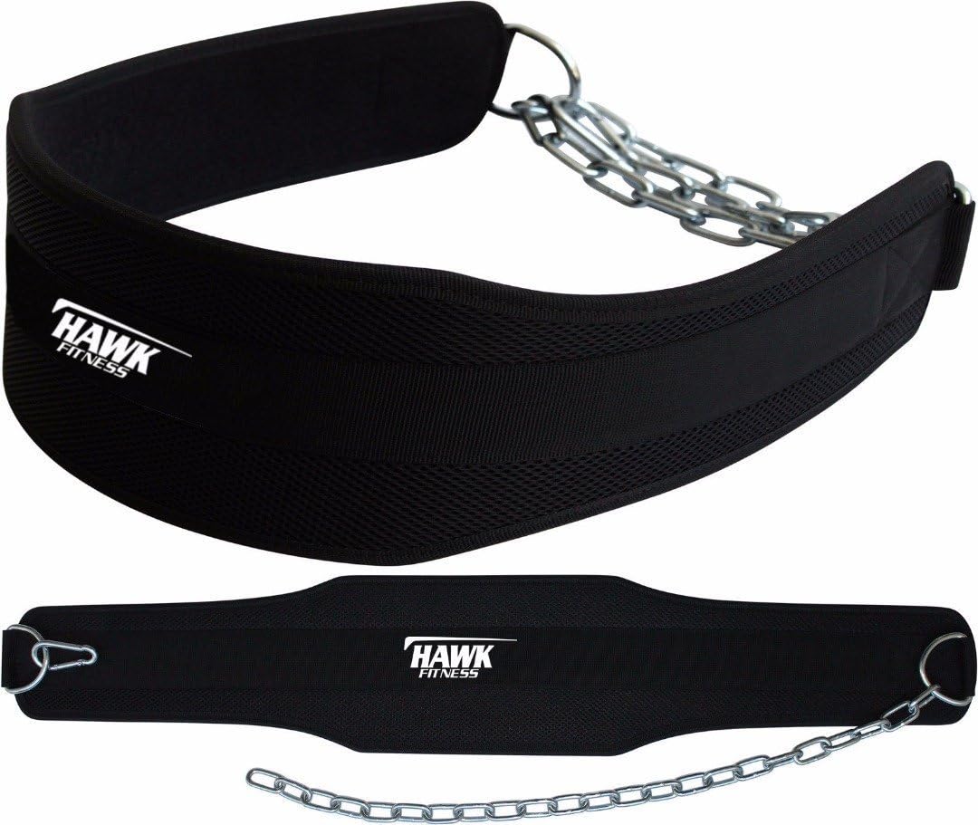 Ninja Weight Lifting Dipping Belt - 34 Inch Stainless Steel Chain - Dip Training Crossfit Gymwear Inzer Bodybuilding with Chain - 1 Year Warranty