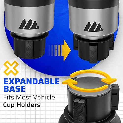 Miniatura 4 de Integral Silver Hydro Expander - Organizador expansor de vasos para automóvil con base ajustable, pestañas de goma para la mayoría de botellas de 32