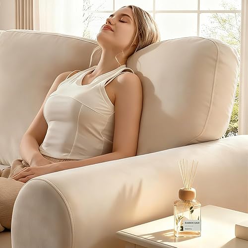 Miniatura 4 de Difusor de caña de lluvia de bambú de 3.38 onzas líquidas (3.4 fl oz) Fragancia casera de larga duración Aceite perfumado natural Ambientador y