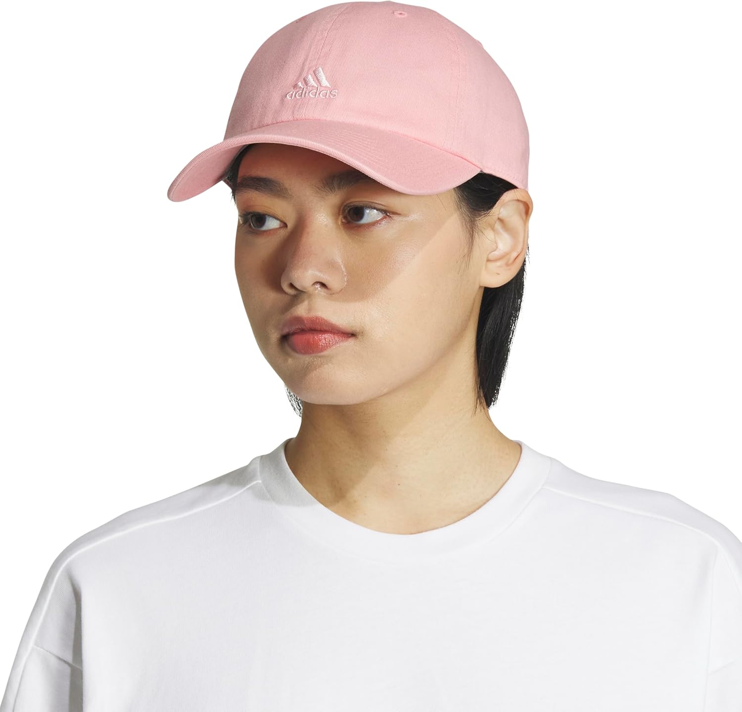 adidas Women's Saturday Hat, Relaxed fit Athletic Adjustable Cotton Baseball Cap, Semi Pink Spark/Sandy Pink/2.0, One Size image 5 of 5 B0CHBK81Y7