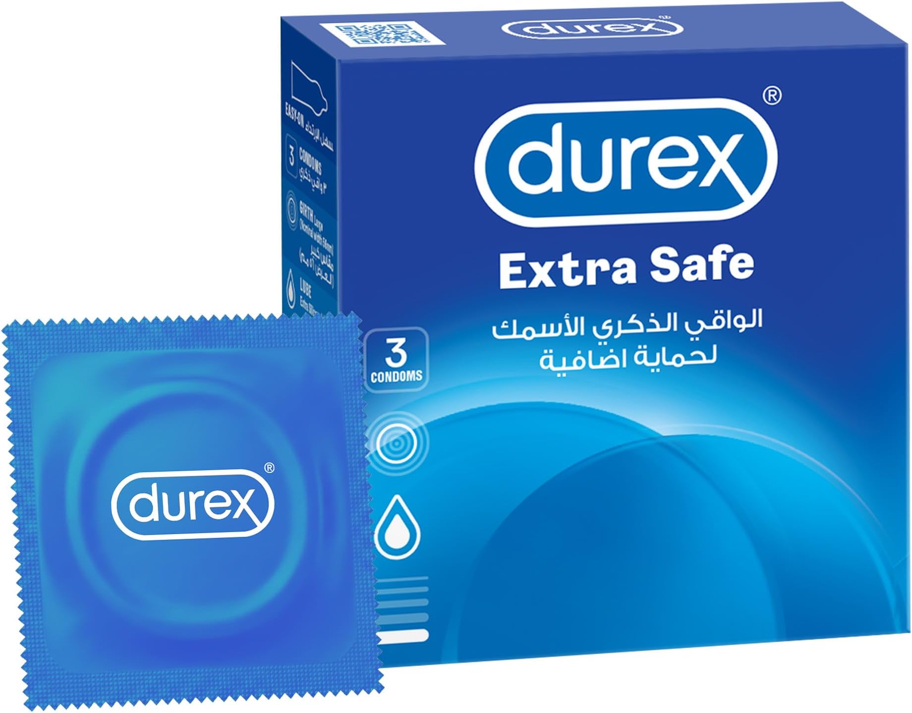 Durex Extra Safe Extra Lubed Condoms for Men, 12 Count, Pack of 3
