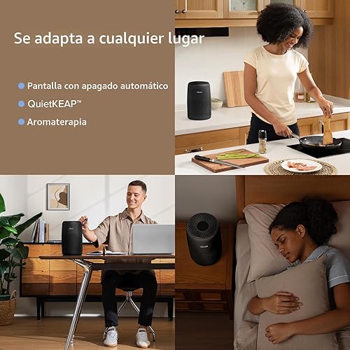 Miniatura 6 de Purificadores de aire LEVOIT para dormitorio y hogar, AHAM VERIFICADO, filtro 3 en 1 con esponja de fragancia para un mejor sueño, filtra humo, Negro