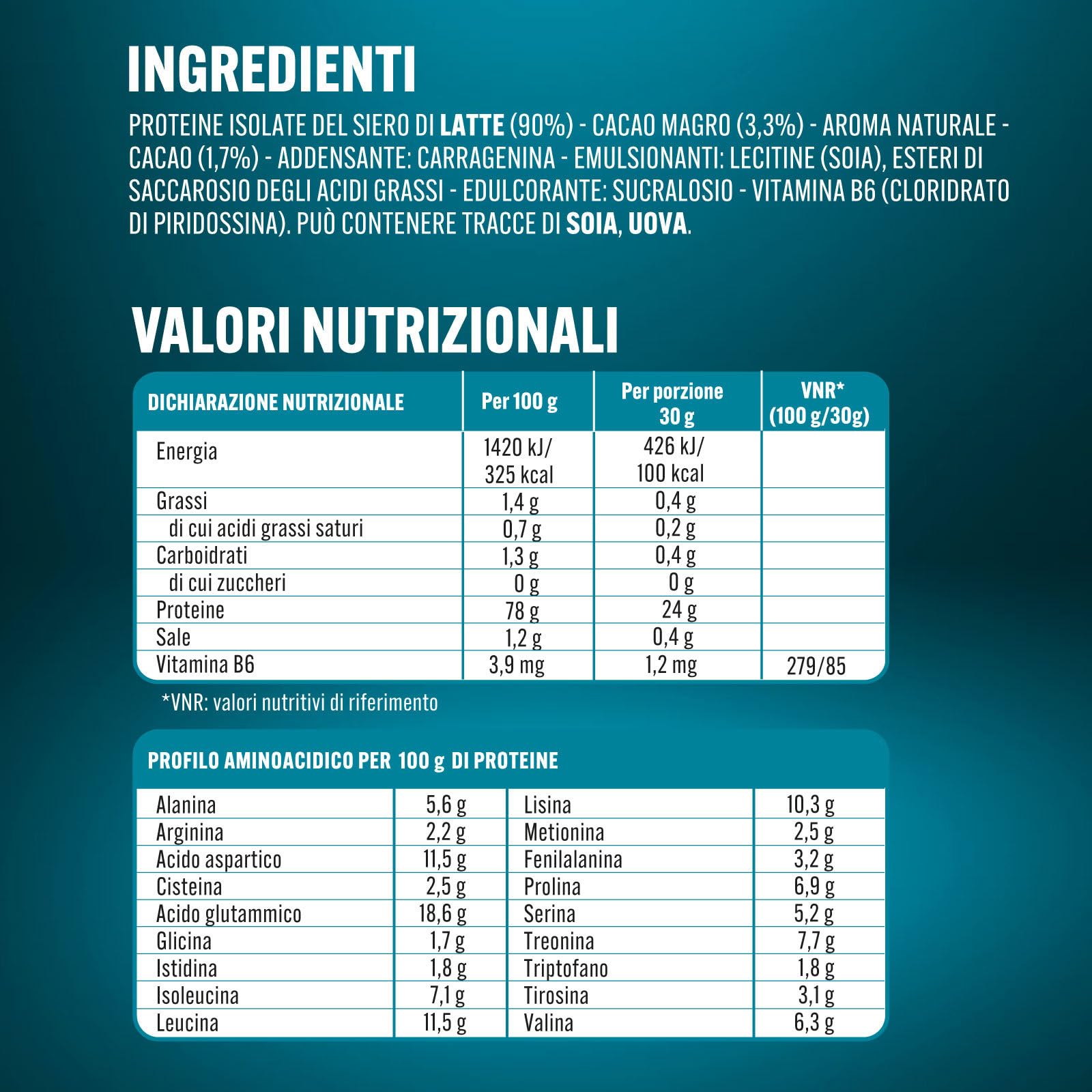 Enervit Pure-Pro Proteine in Polvere Isolate Whey Protein Grass-Fed Gusto Cacao,100% Proteine del Siero del Latte, Concentrato con Vitamina B6, Carica Proteica Post Workout, con Vitamina B6, 630 g