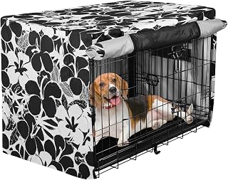 Qilmy Exotic Floral Dog Crate Cover, 30 in Dog Kennel Cover