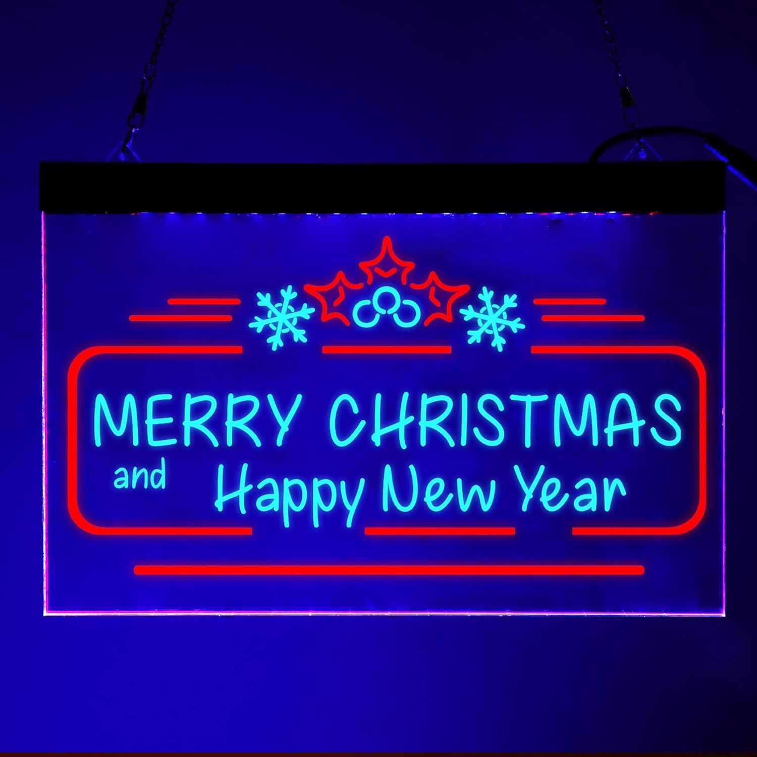 Merry Christmas & Happy New Year Pine Cone Dual Color LED Neon Sign Custom Christmas Party LED Neon Light custom Christmas neon decor sign
