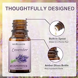Sedbuwza Lavender Essential Oil, Pure Organic Lavender Fragrance Oil for Diffuser, Humidifier, Soap, Candle, Perfume