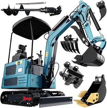 4000Lbs KubotaEngine Diesel Mini Excavator, New Pilot Control,w/Hydraulic Thumb, Quick Coupler,Multi-Buckets Compact Excavator, Include 12 Months Parts Replacement, Delivery & Unloading Service