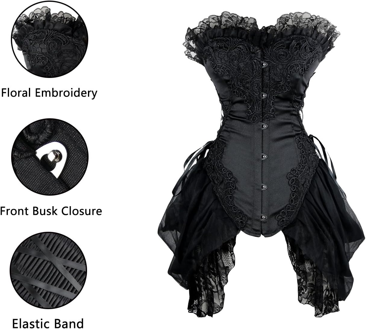Charmian Women's Sexy Corset Bustier Dress Gothic Victorian Cosplay Party Outfit - Image 5