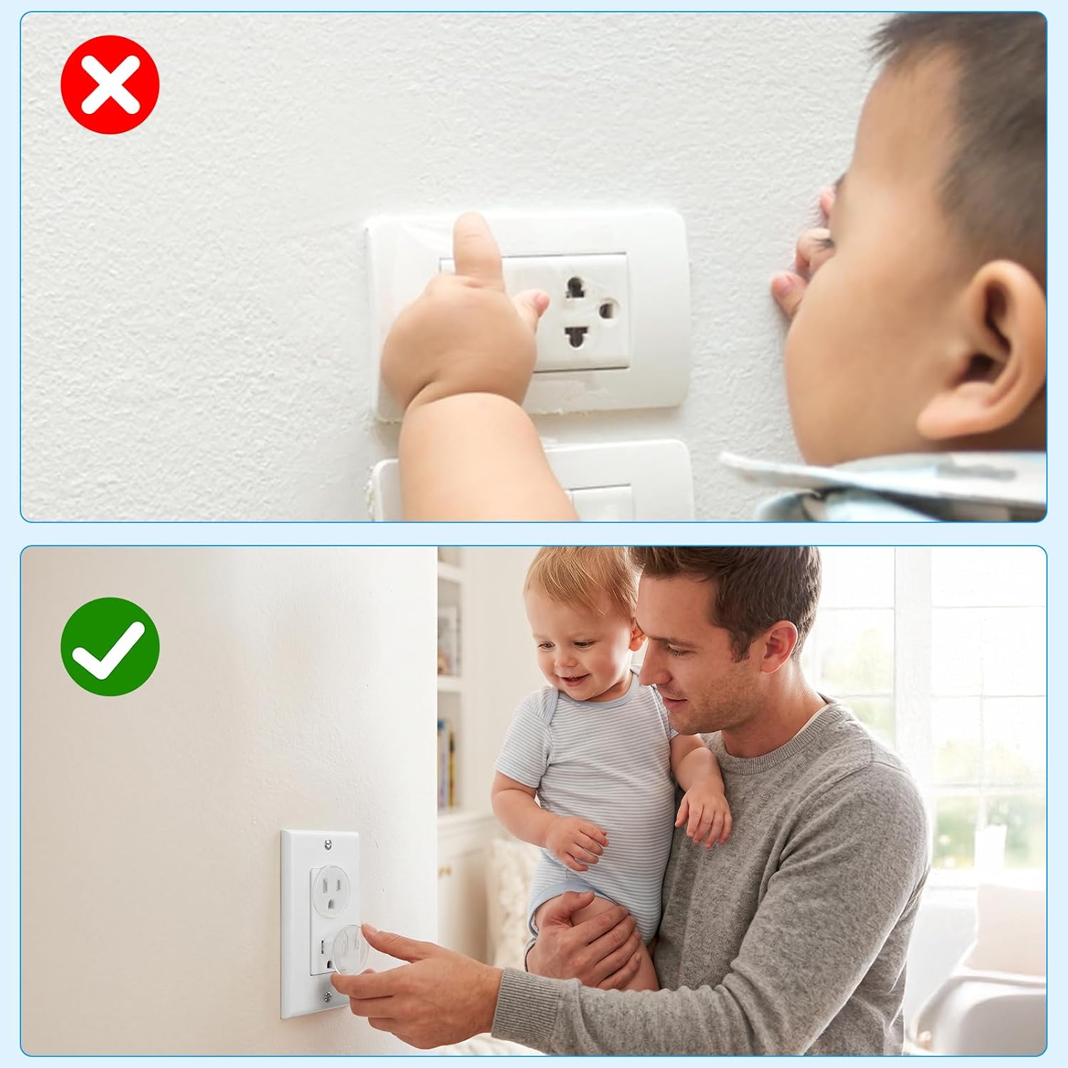 360 Pcs Clear Outlet Covers Bulk –Proofing Plug for Electrical Outlets, PVC Socket Safety Caps, Easy Install Sturdy Protector for Home, Office