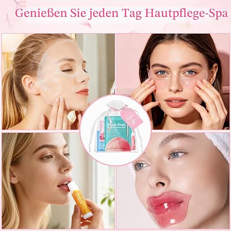 48 Piece Face Mask Gift Set for Women Skin Care Beauty Spa Set Spa Party Accessories with Face Masks Lip Balm Eye Pad Lip Mask Party Favor for Women Christmas Birthday