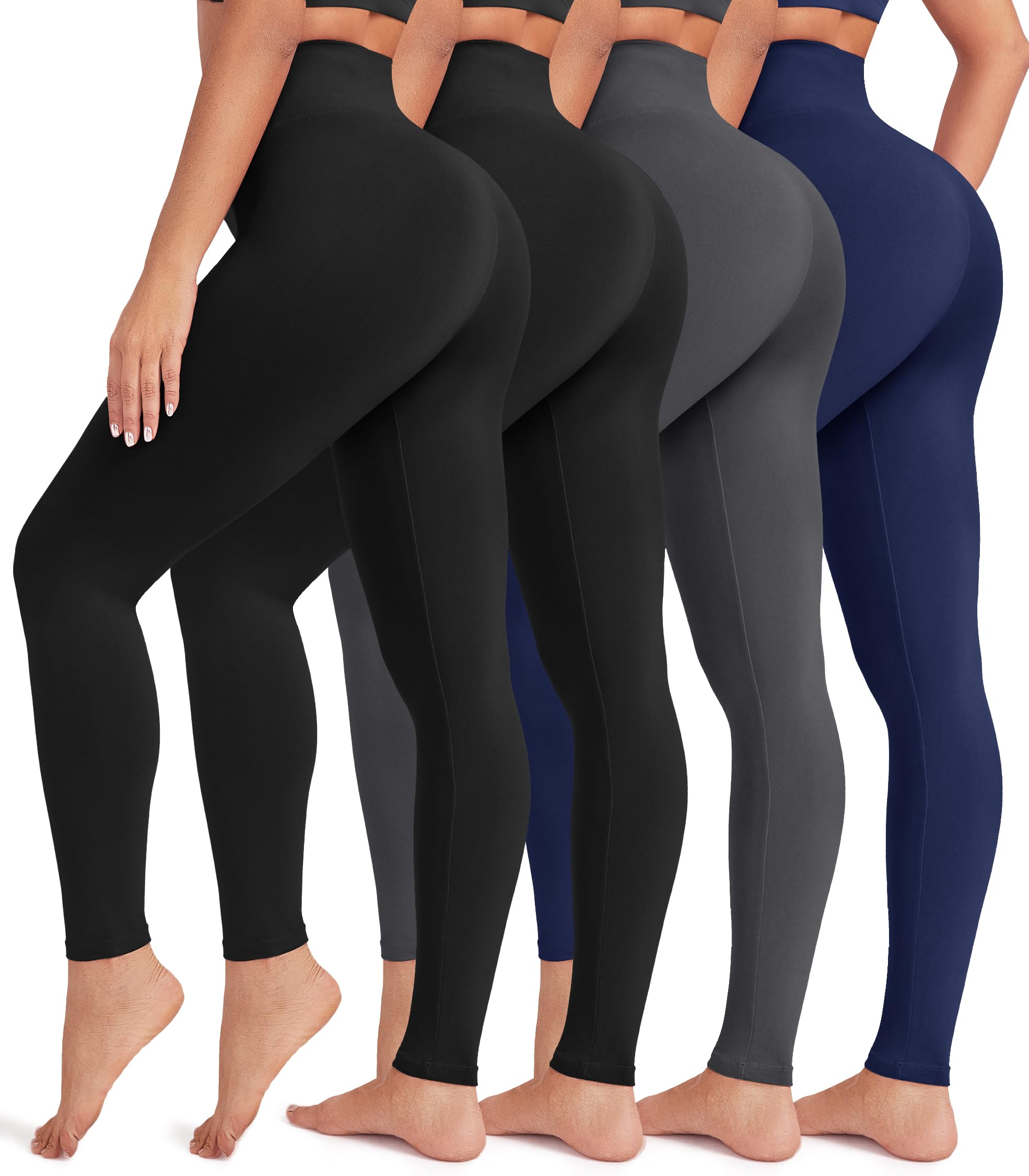 VALANDY Creamlush 4 Pack Leggings for Women-High Waisted Ultra Soft Stretchy Yoga Lounge Pants