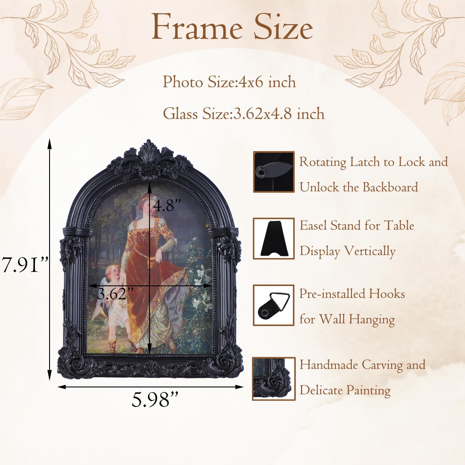 Black Antique Picture Frames - Vintage & Ornate -4