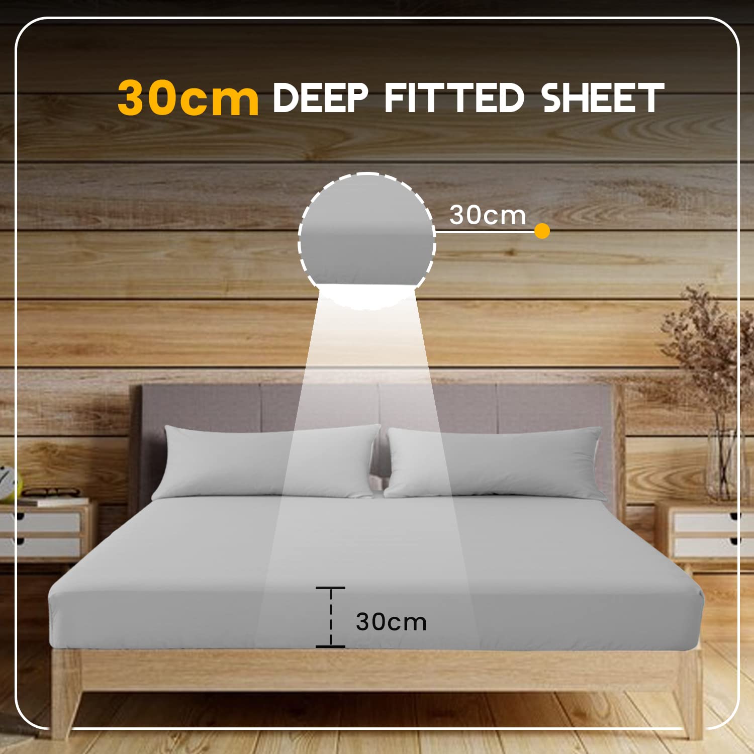 Sunshine Comforts 100% Egyptian Cotton Fitted Sheet Single Black - Image 4